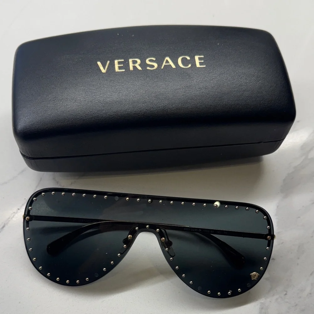 Versace Dark Studded Sunglasses - Picture 1 of 6